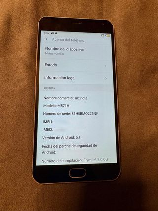 Meizu M2 Note Negro perfecto estado