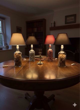 Lámpara de mesa de botella de vino