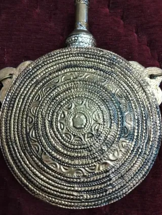 Antigua Botella Cantimplora Decorada