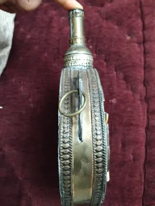 Antigua Botella Cantimplora Decorada