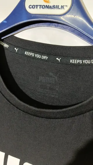 T-shirt Puma nera logo bianco