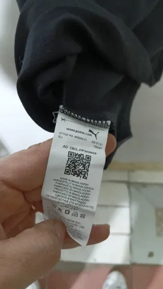 T-shirt Puma nera logo bianco