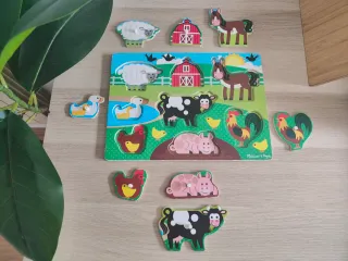 Puzzle de Madera Granja Siluetas