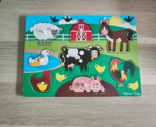 Puzzle de Madera Granja Siluetas