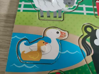 Puzzle de Madera Granja Siluetas