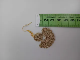 Conjunto Crochet Dorado: Gargantilla, Pulsera y Pe