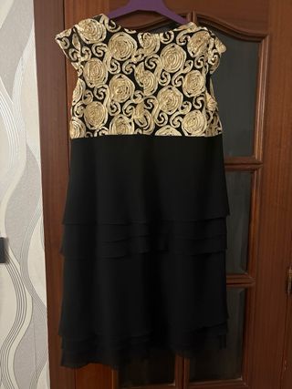 Vestido fiesta negro y dorado