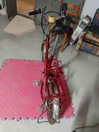 Bicicleta Eléctrica y Manual Roja