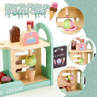 Heladería juguete madera 30 piezas Montessori