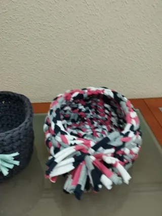 Lote 2 cestas trapillo decorativas