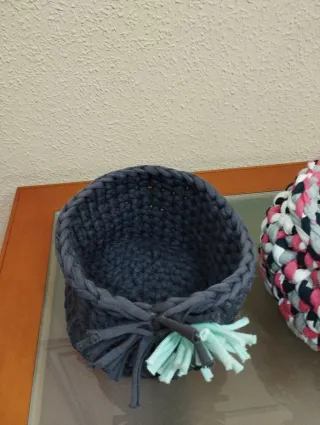 Lote 2 cestas trapillo decorativas