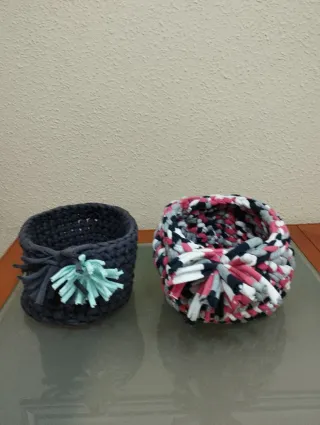 Lote 2 cestas trapillo decorativas