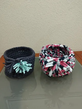 Lote 2 cestas trapillo decorativas