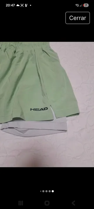 Falda pantalón HEAD verde para pádel/tenis