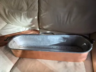 Cacerola Poissonnière (pescadora) Cobre Antigua