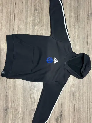 Sudadera Adidas Negra con Logo Azul