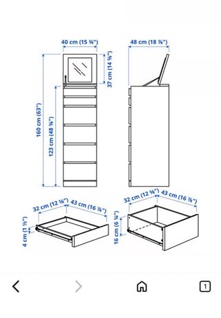 Cómoda 6 cajones chapa roble