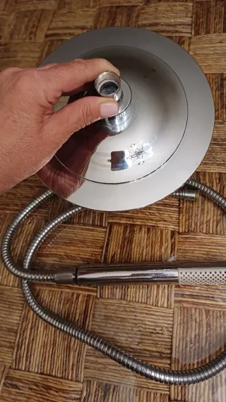 Cabezal de ducha metálico plateado/Alcachofa ducha