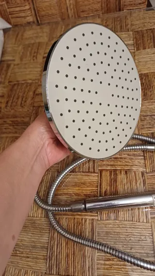 Cabezal de ducha metálico plateado/Alcachofa ducha