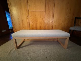 Banco piecero tela y madera