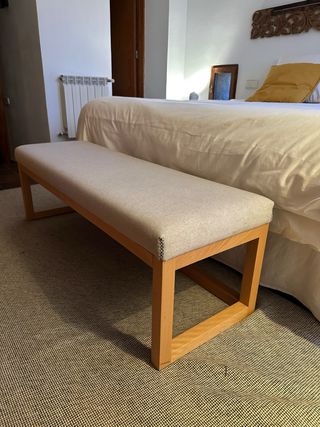 Banco piecero tela y madera