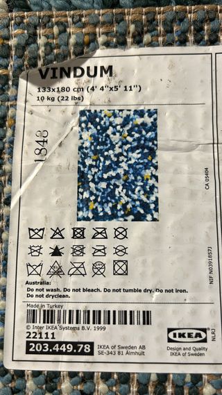 Alfombra Ikea Vindum 133x180 cm