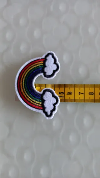 Toppa termoadesiva arcobaleno nuvole cucito