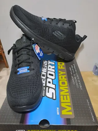 Zapatillas Skechers Hombre Negras
