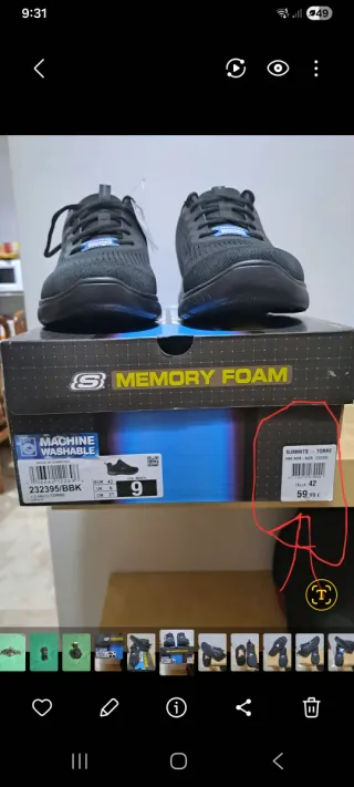 Zapatillas Skechers Hombre Negras