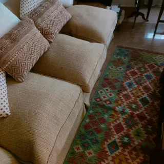 Sofá 3 plazas tela beige