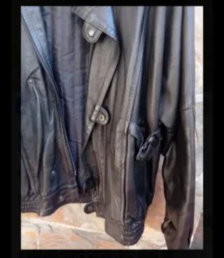 Ocasión,Chaqueta de hombre de Piel Negra, Talla 48