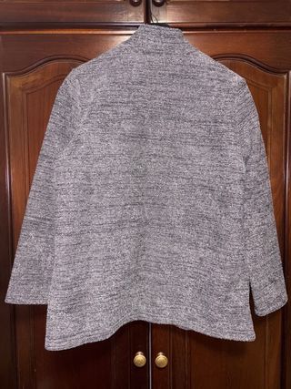 Abrigo mujer felpa gris talla 46