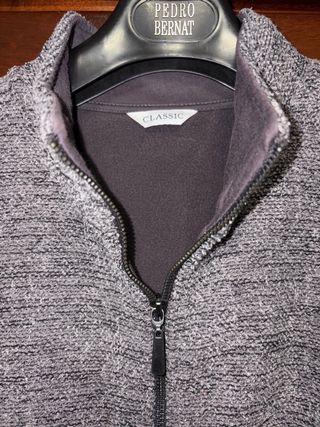 Abrigo mujer felpa gris talla 46