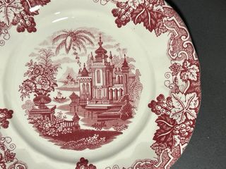 Plato postre La Cartuja rojo