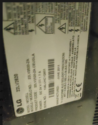 TV LG 22 pulgadas Negra