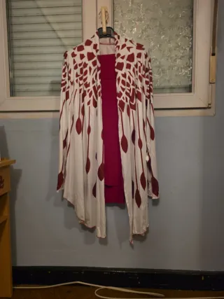 Conjunto mujer blanco y rojo