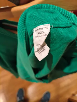 Jersey Cardigan Verde Cuello Pico