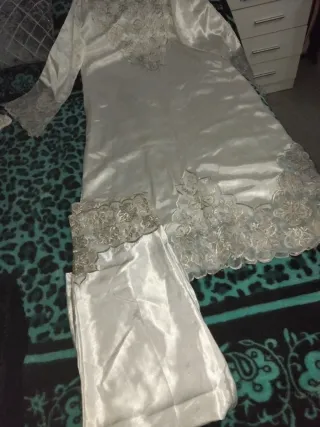 Vestido Boda Henna Blanco y Gris talla unica