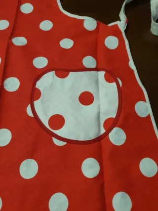 Grembiule cotone pois rossi e bianchi