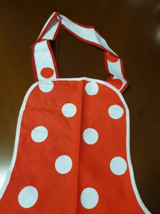 Grembiule cotone pois rossi e bianchi