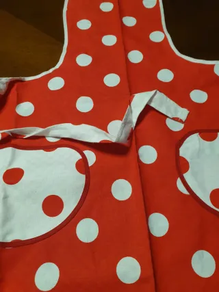 Grembiule cotone pois rossi e bianchi