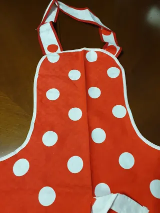 Grembiule cotone pois rossi e bianchi