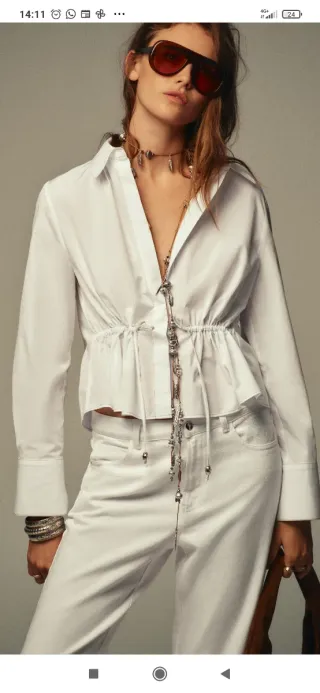 Camisa Zara Blanca Mujer