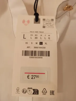 Camisa Zara Blanca Mujer