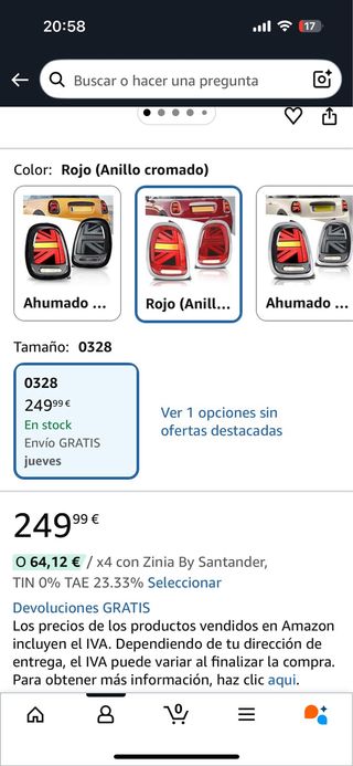 Piloto Trasero Derecho Mini Cooper 2014-2023
