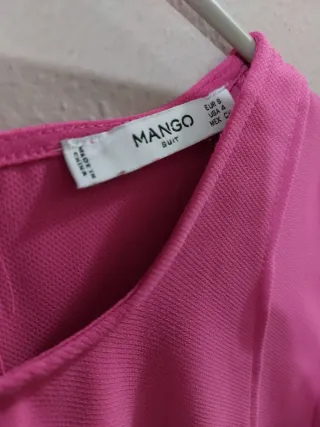 Camicetta Mango rosa smanicata asimmetrica