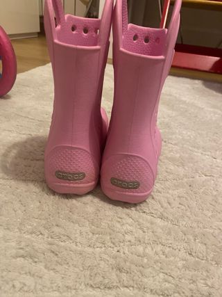 Botas de agua Crocs rosas niña No pesan nada!!