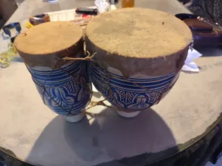 Timbales Bongo con Diseño Azul
