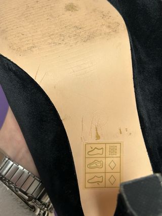 Tacones Marypaz Negros Terciopelo Talla 36