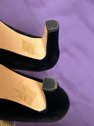 Tacones Marypaz Negros Terciopelo Talla 36
